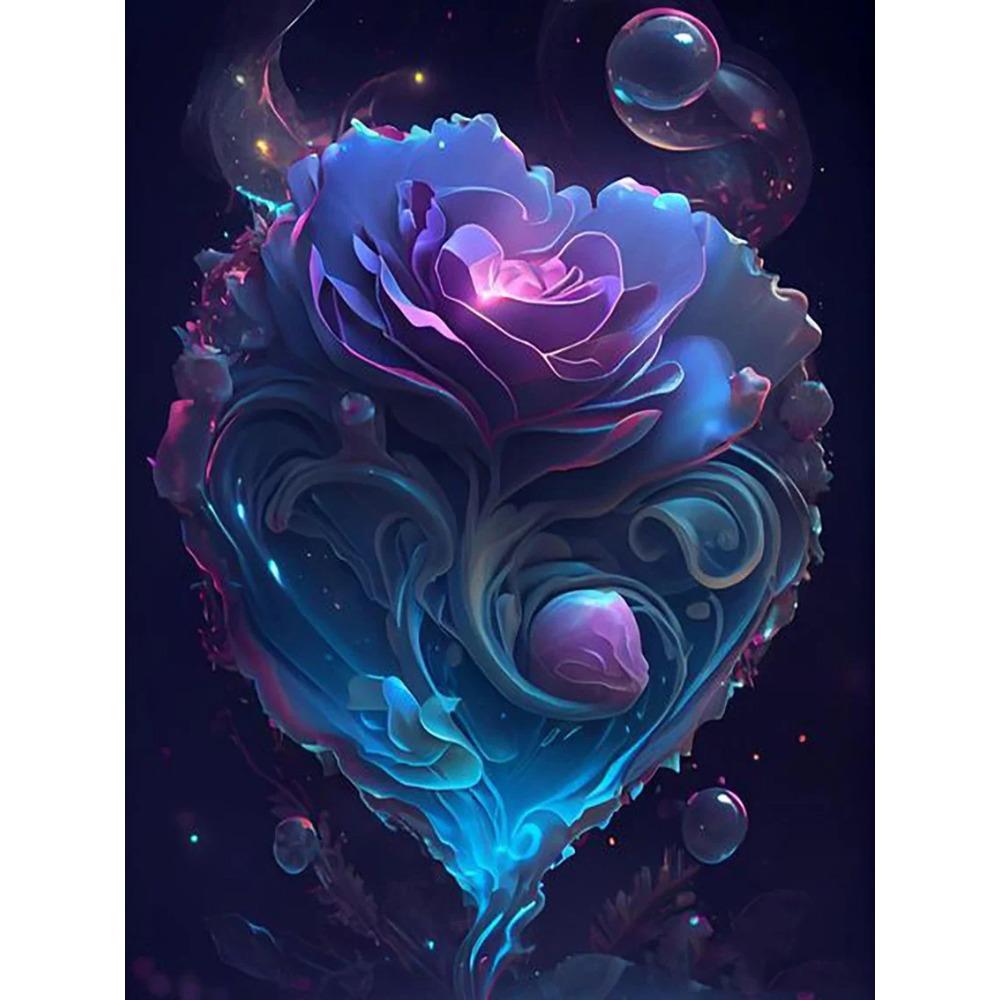 Алмазная картина, полная дрель, красивый цветок любви, круглая алмазная живопись, ручная работа, морской плюшевый мишка, сделай сам, алмазная мозаика, картина, украшение для дома