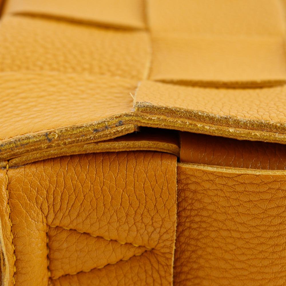 BOTTEGAVENETA Cassette Shoulder Bag 666870 Intrecciato Camel Calfskin Women Used