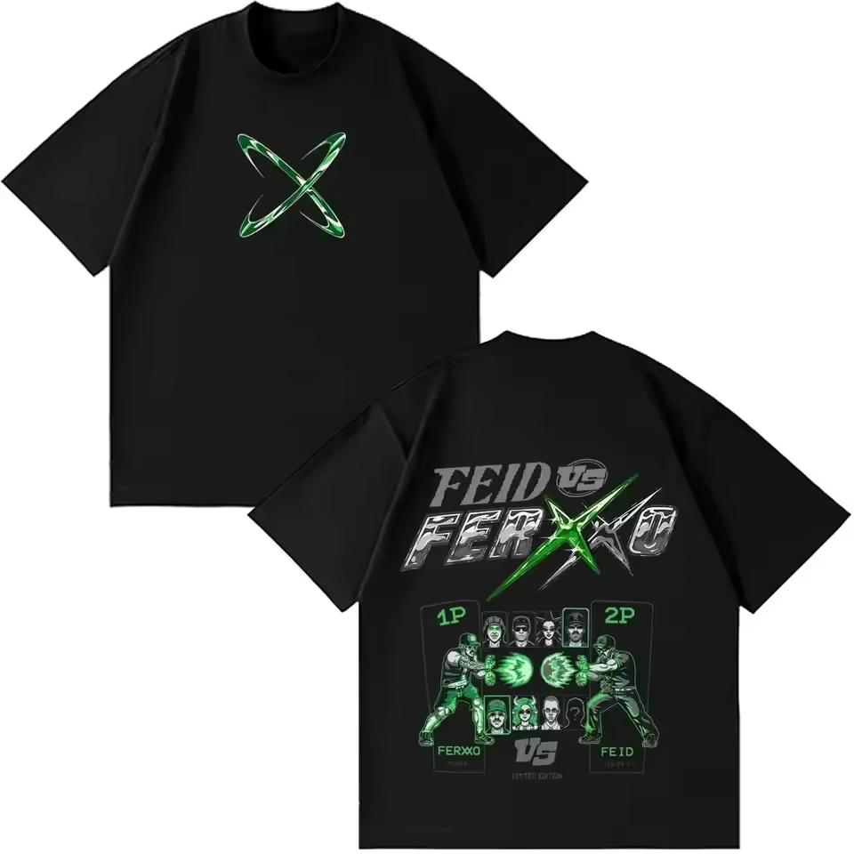 Hot Summer 2026 Colombian Reggae Singer Feid Theme Outdoor Casual Trend Fashion Men Short Sleeved T-shirt