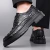 Высококачественные мужские кожаные деловые туфли в британском стиле, модные повседневные туфли с узором под кожу крокодила, удобные, мягкие, оксфорды