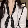 Polka dot beaded polka dot neck silk scarf women's new versatile long high-end headband accessories scarf