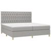 VidaXL Divan Bed with Mattress Light Grey 200x200cm Fabric - Model 3142601