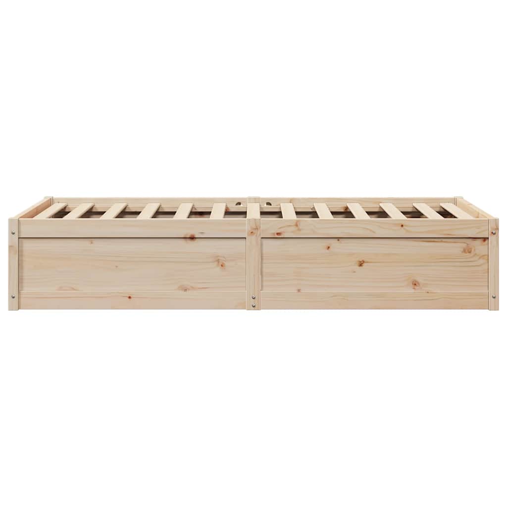 Solid Wood Bed Frame without Mattress 75 x 190 cm Pine Wood