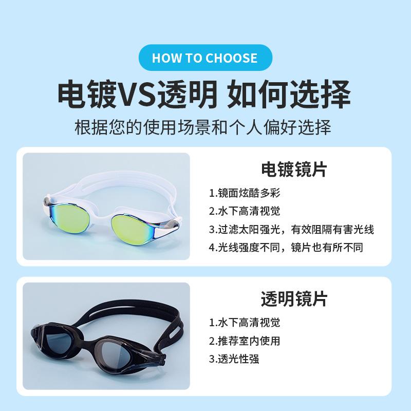 Hot-selling new children's high-definition waterproof anti-fog swimming goggles for boys and girls, small-frame silicone diving goggles