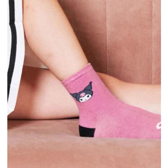 Sanrio Children's Kuromi Medium Socks SAN-04 5-Piece Set, a Popular Character In Korea