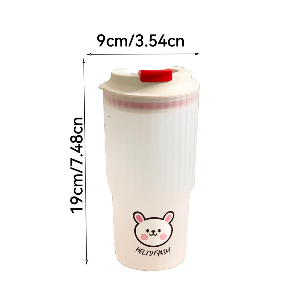 WORTHBUY Cute Bear Plastic Water Cup Large Capacity Water Bottle Travel Leak-proof Tumbler With Lid Portable Milk Coffee Cups