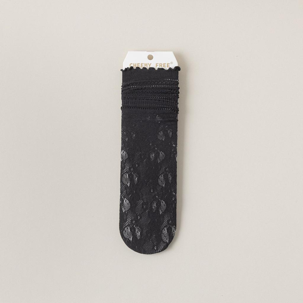 Белые ажурные кружевные гольфы женские средней длины женские дышащие носки с кружевом «грибок» тонкие летние