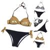 Купальник с открытой спиной, 2 шт./компл., купальник с завязками на поясе, пуш-ап спереди, крестик, комплект пляжного бикини