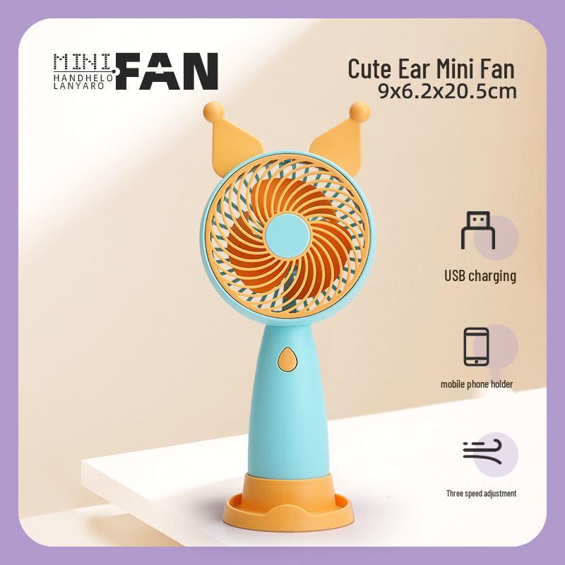 Portable Mini USB Rechargeable Handheld Fan with Desktop Stand - Student Gift