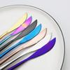 6Pcs Black Gold Dessert Knives Set Fruit Knife Dinnerware Cutlery Mirror Stainless Steel Kitchen Flatware Tableware Silverware
