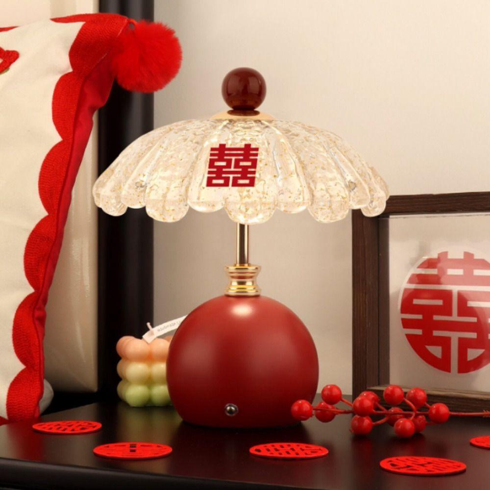 Three-color dimming Night Light Long Lasting Desk Lamp Couple Gift Wedding Table Lamp Bride Dowry