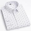 Men's 65% Cotton Long Sleeve Printed Check Dress Shirt Single Patch Pocket Regular-fit Comfortable Versatile Thin Casual Shirts