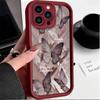 Модный чехол с принтом розовой золотой бабочки, гибкий мягкий силиконовый чехол TPU, полная задняя крышка для iPhone Samsung