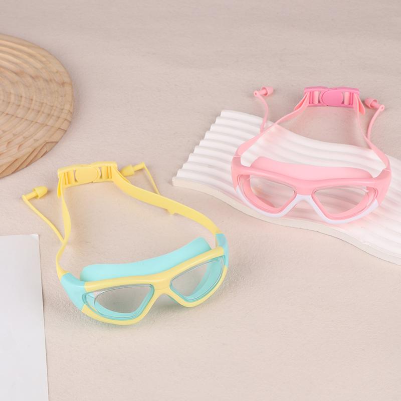 Professional Swimming Goggles Kids Swimming Glasses With Earplugs Anti-Fog Uv Silicone Waterproof Swimming Eyewear For Children