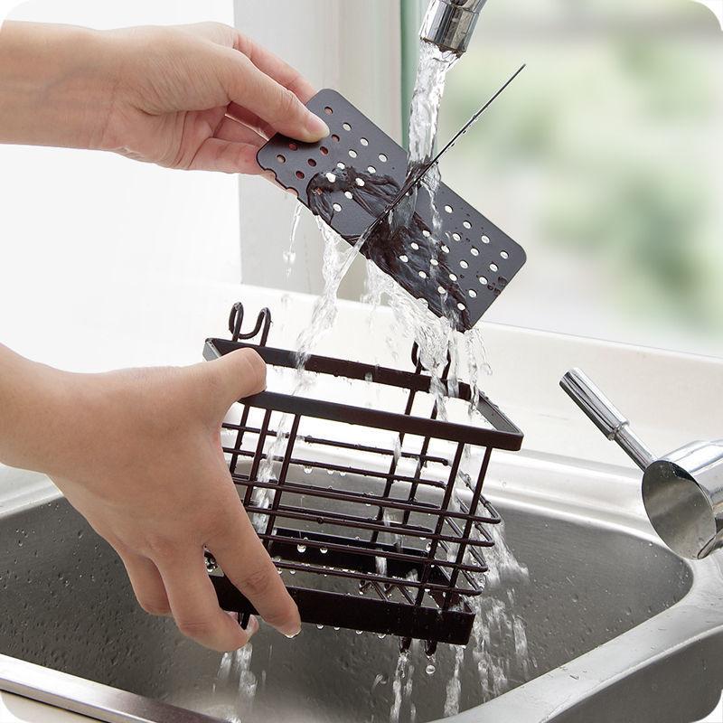 Настенная подставка для палочек из углеродистой стали, полая квадратная трубка для хранения столовых приборов, съемная подставка для сушки ложек, кухонные инструменты для хранения