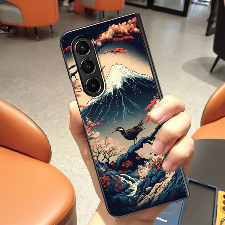 Задняя крышка-чехол для телефона Samsung Galaxy Z Fold 7 6 5 4 3 ZFold6 ZFold3 ZFold5 ZFold4 ZFold7 Японская эстетика Гора Фудзи