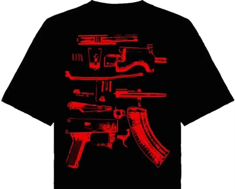 Harajuku Banana Gun Graphic T Shirts Vintage Y2k Men Women Tee Oversized Couples Gothic Streetwear Punk Casual Top Unisex Clothe