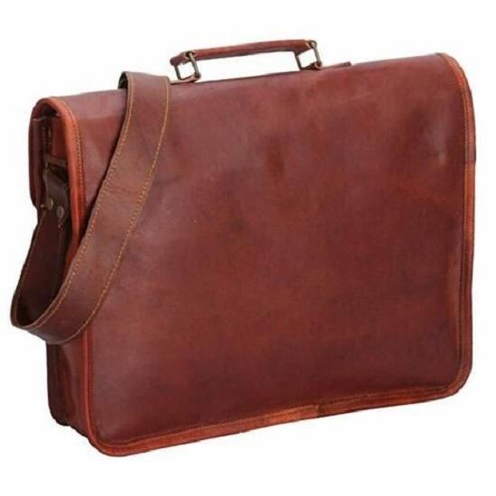 Vintage Expert Leather Messenger Bag Satchel Leather Men's Briefcase Laptop