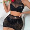 Sexy Lingerie Set with Diamond Embellishments and Sheer Mesh for Adult Intimacy and Role Play
