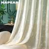1 шт. NAPEARL, современная имитация льна, тюлевая занавеска с цветочным узором, прозрачная занавеска для окна для домашнего декора