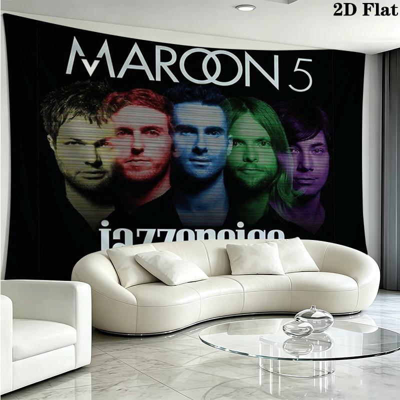 Группа Maroon 5 Настенный гобелен Эстетичное настенное панно Печатная тканевая простыня Декоративные гобелены для спальни гостиной Домашний декор