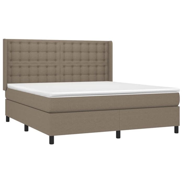 Maison Exclusive - Sommier à lattes de lit matelas et LED Taupe 180x200 cm Tissu