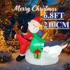 6.8ФТ Рождественский Праздник Надувное Дворовое Украшение Санта Мешок с Подарками Белый Медведь Светодиодная Рождественская Декорация Игрушки Принадлежности Домашний Декор Украшение Подарок