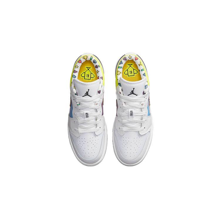 Air Jordan 1 Low Gs Old School Gaming Белый Розовый Наплыв Лимонный Яд DM8969-114