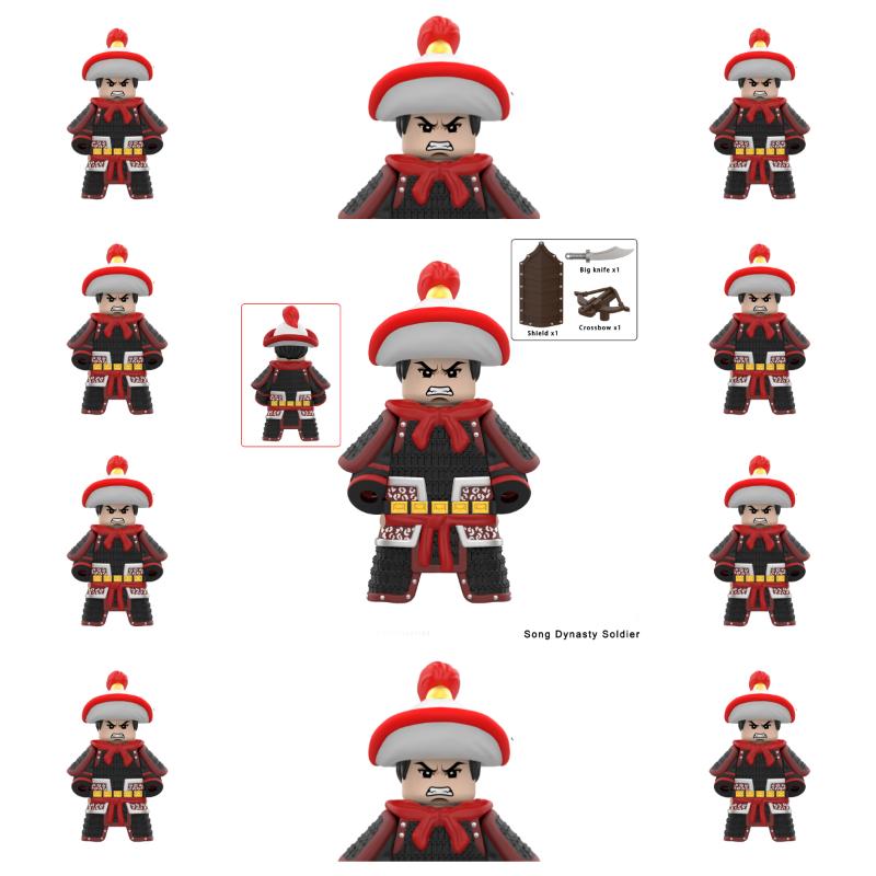 11 шт. Древнекитайский герой Юэ Фэй генерал военные доспехи солдат фигурки строительный блок меч шлем DIY кирпичная игрушка