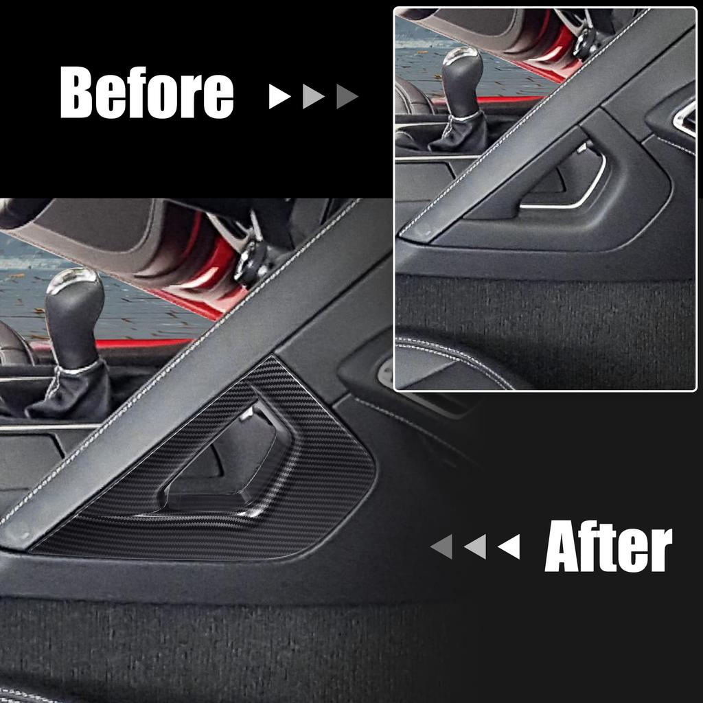 ACROPIX Накладка на центральный подлокотник консоли для Chevrolet Camaro C7 (2014-2020 гг.), Пластиковая внутренняя панель, рисунок под карбон, индивидуальная посадка, 2 штуки