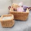 Плюшевый органайзер-коробка для хранения с ручкой, милый, мягкий, для хранения нижнего белья, полотенец, ванны, элемент декора дома, корзины, коробка для хранения книг и игрушек
