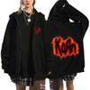 Толстовки Korn Rock Худи Мирового Турне Свитшоты на Молнии Куртки Korn Rock Metal на Молнии Флисовые Объемные Куртки Пальто Хип-Хоп Уличная Одежда