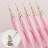 5Pcs Colorful Nail Art Liner Painting Brushes Ultra-thin Line Drawing Tool 7/9/11/15/25mm Details Manicure Nail Liners Pen Tool