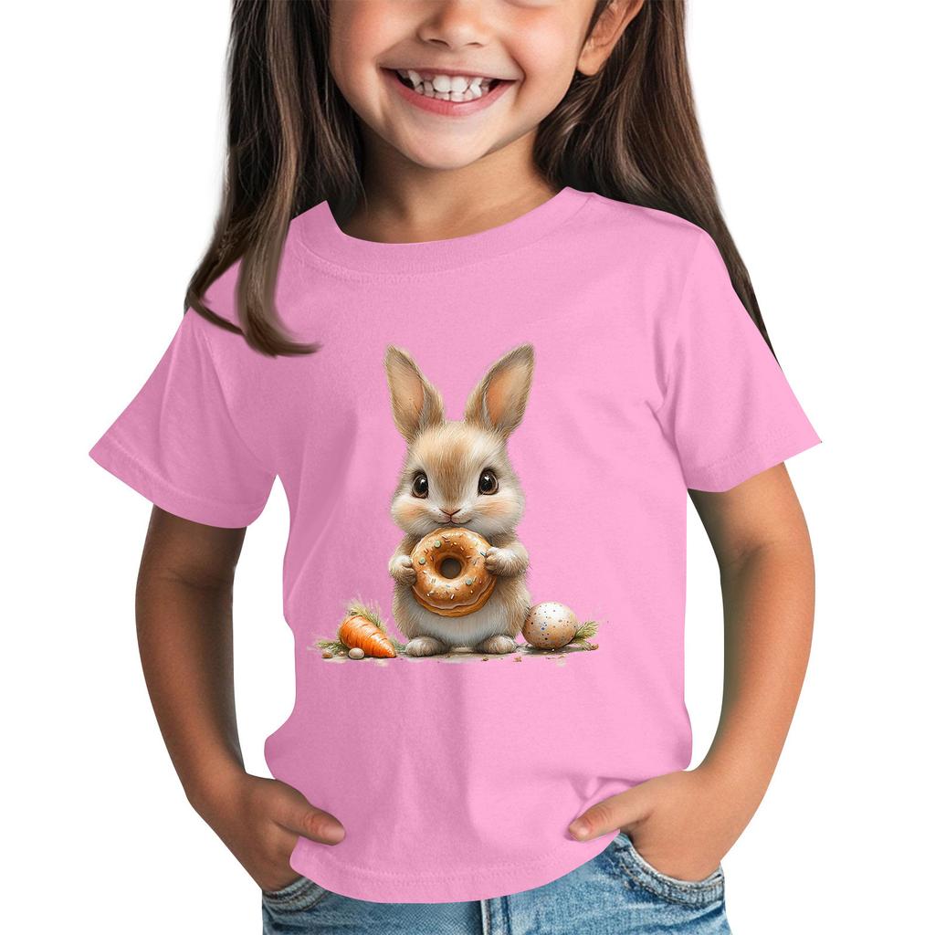 Детская футболка с коротким рукавом и принтом животных, повседневный топ