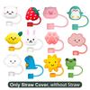 12Pcs Cute Animal Silicone Straw Covers Toppers Reusable Cup Accessories Fun Animal Straws Cap for Kids And Adults