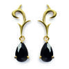 [J6045] - Позолоченные серьги «Анастейша» из черного золота - 23x8 мм