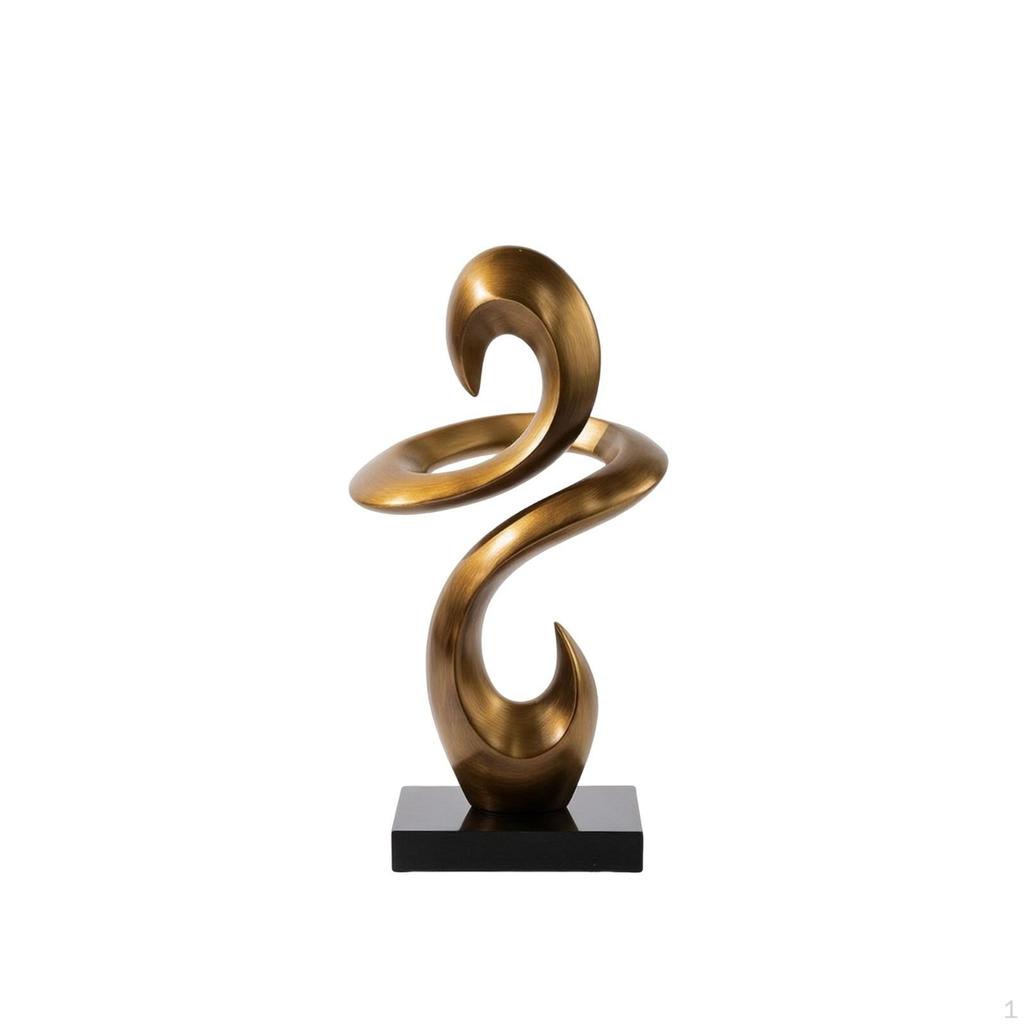 Geometric Sculpture Gilded Decorative Piece Brushed for Office