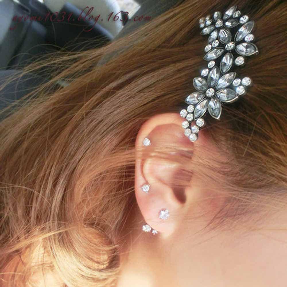 Fashion 1Pcs Rhinestone Hairpins Bride's Women's Flower Crystal Hair Clip Jewelry