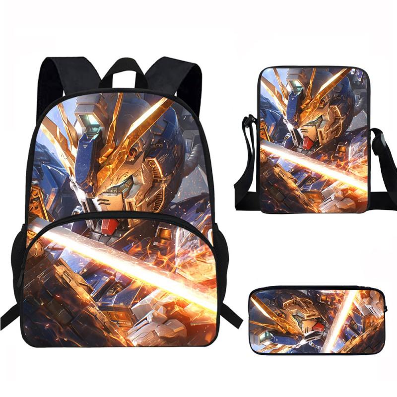 Kids School Backpack Set With Printed Cartoon Design - Lightweight Ergonomic Dual-Shoulder Bag Pencil Case Crossbody