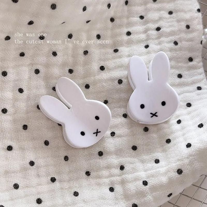 2 шт. Милый кролик Миффи Челка Зажим-бабочка Зажим-коготь Мультяшный Kawaii Девичий Студенческий Аксессуар для волос Украшение Ежедневная укладка Ношение