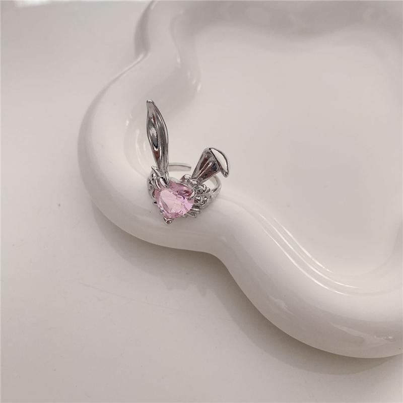 Прекрасное кольцо с кроликом для девочек и женщин, одинаковые ювелирные изделия на палец, милое кольцо с цирконом в виде животного Bague Femme