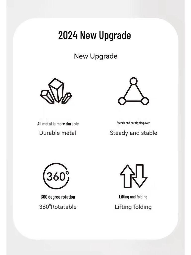 360° Вращающаяся подставка для планшета из углеродистой стали, Складная и портативная для iPad/планшета - Идеально для игр и удобного просмотра