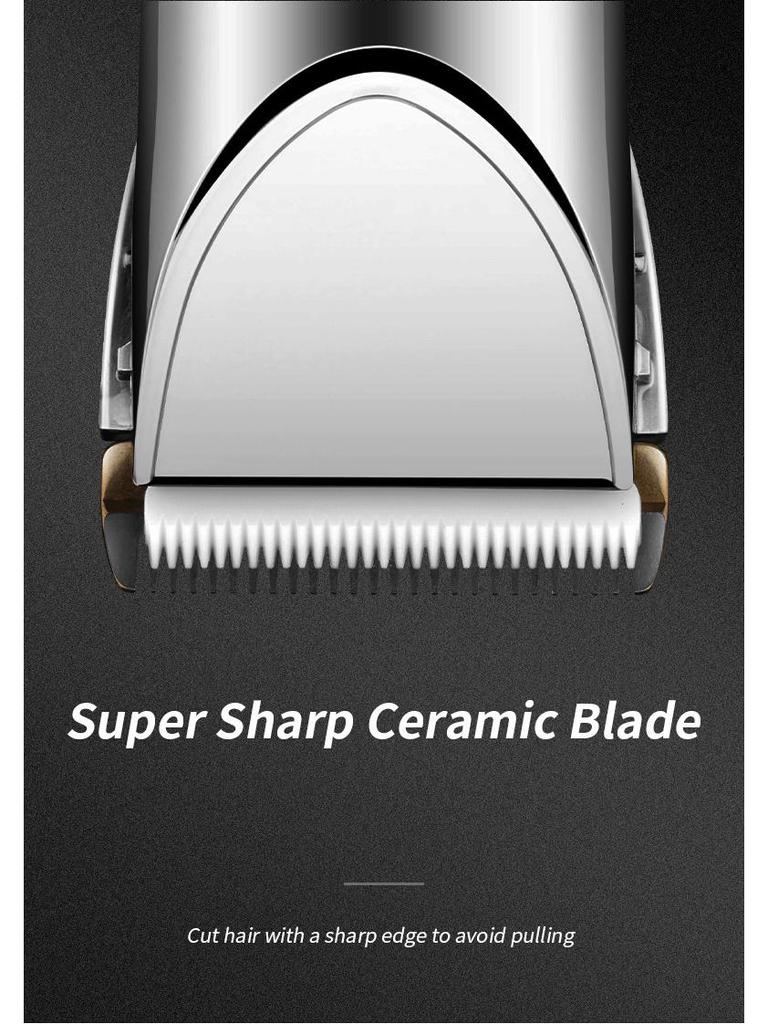 Rechargeable Electric Hair Clipper with LCD Display - Professional Haircut Set