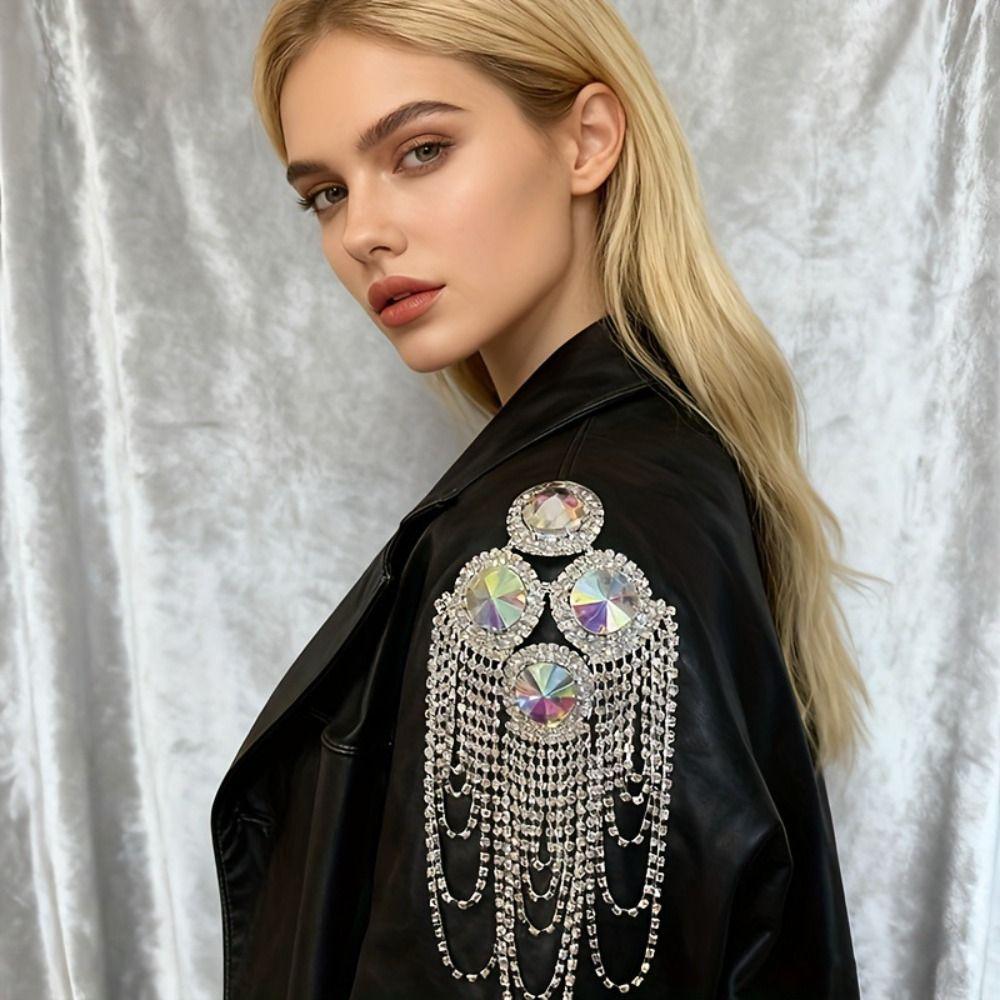 Rhinestone Shoulder Epaulets Fringe Clothing Accessory Shoulder Ornament Fashion Shoot