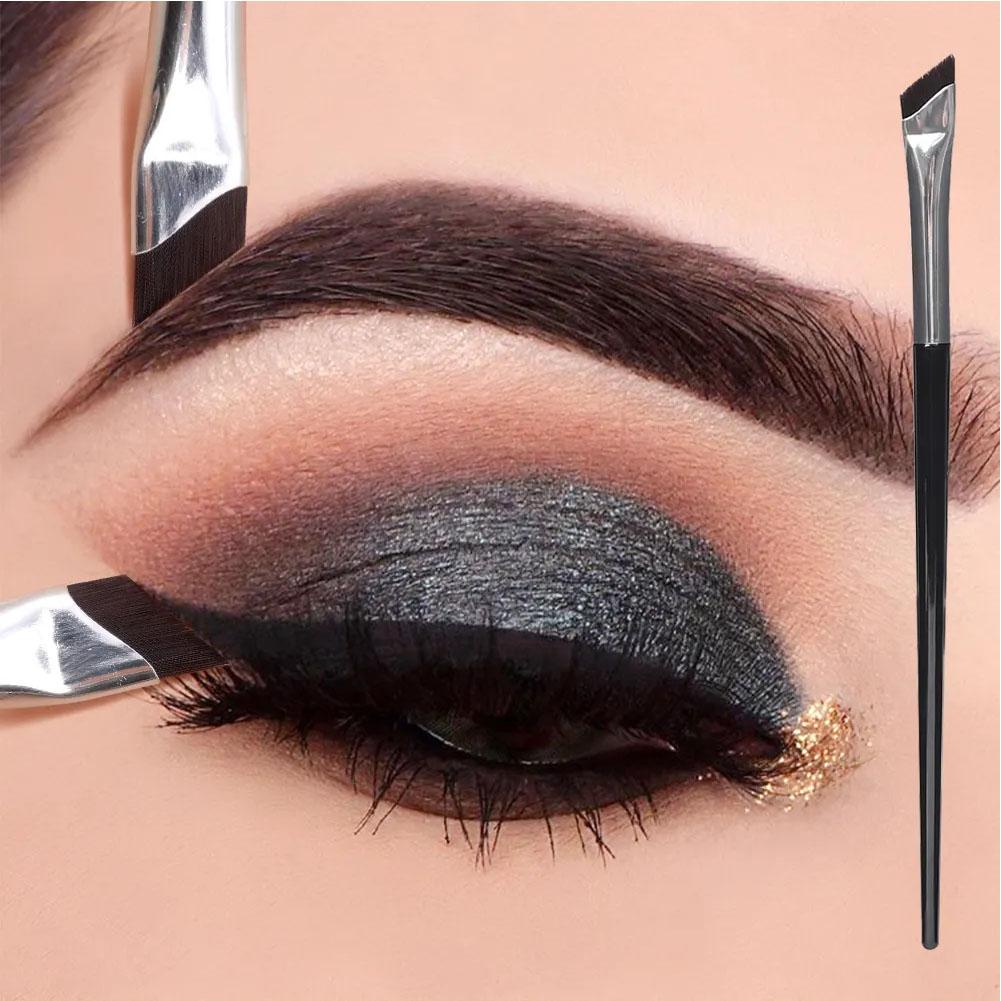 Ultra Thin Fine Angle Flat Diagonal Eyebrow Brush Silky Bristles Slender Brush Head Strong Powder Grip For Professional Beginner
