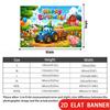 2D Flat Banner, Farm Tractor Theme Backdrop, Cows, Pigs, Cakes, Sunflowers, Polyester