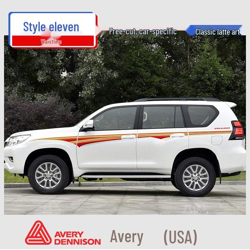 Toyota Prado 10-22 Модели Автомобильная Полоса на Кузов Наклейка на Поясную Линию.