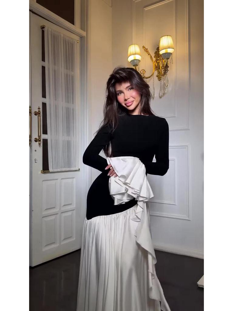 Элегантное летнее платье с длинным рукавом для женщин 2025