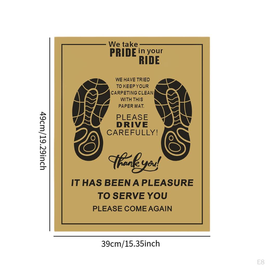 50x Бумажный коврик для пола автомобиля Одноразовый для грузовиков, такси, внедорожников