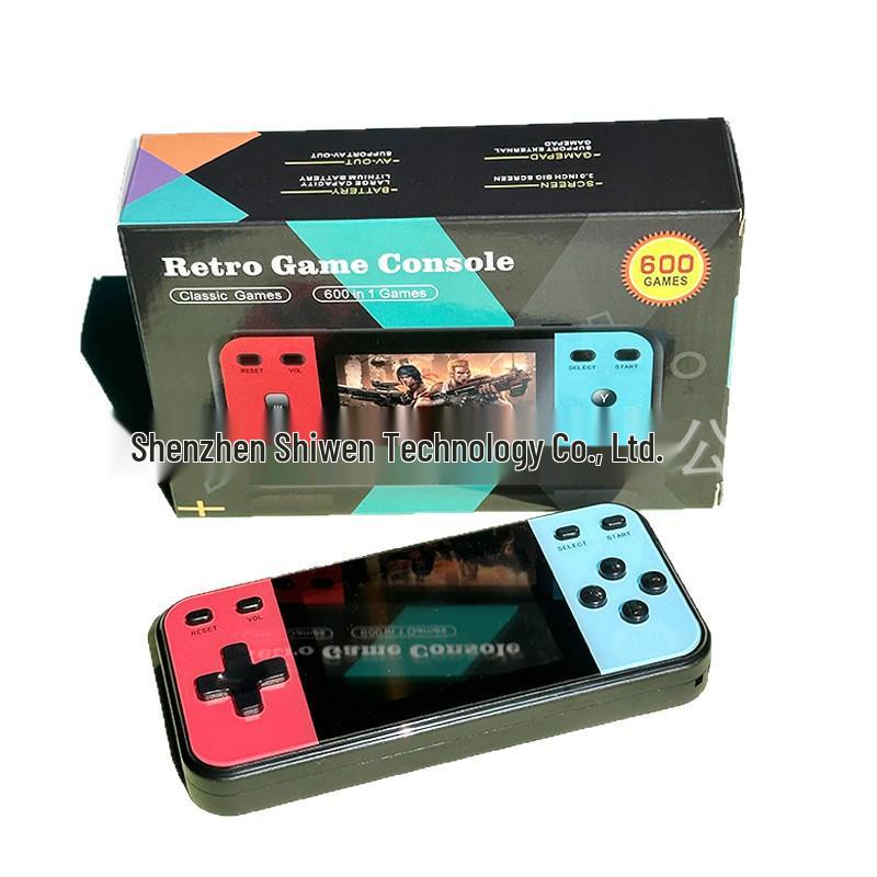 Перезаряжаемая портативная игровая консоль Q8 - 600 классических игр, ностальгический горизонтальный цветной экран, возможность игры для двух игроков.